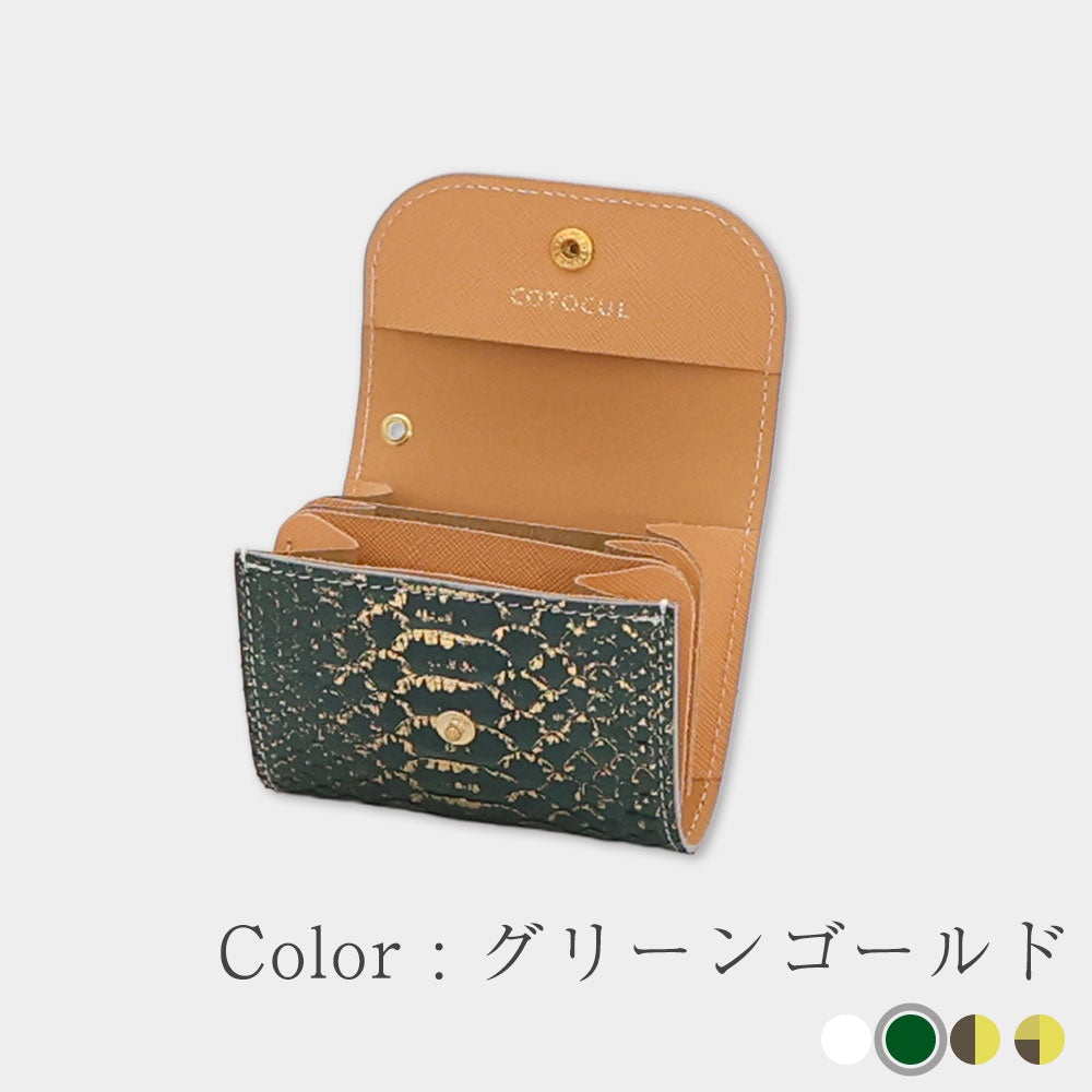 ダブルオルゴギャンブル、財金一攫千金運命の鳥居オルゴミニプレート お札を折らずに収納できる極小サイズの三つ折りミニ財布 Tiny